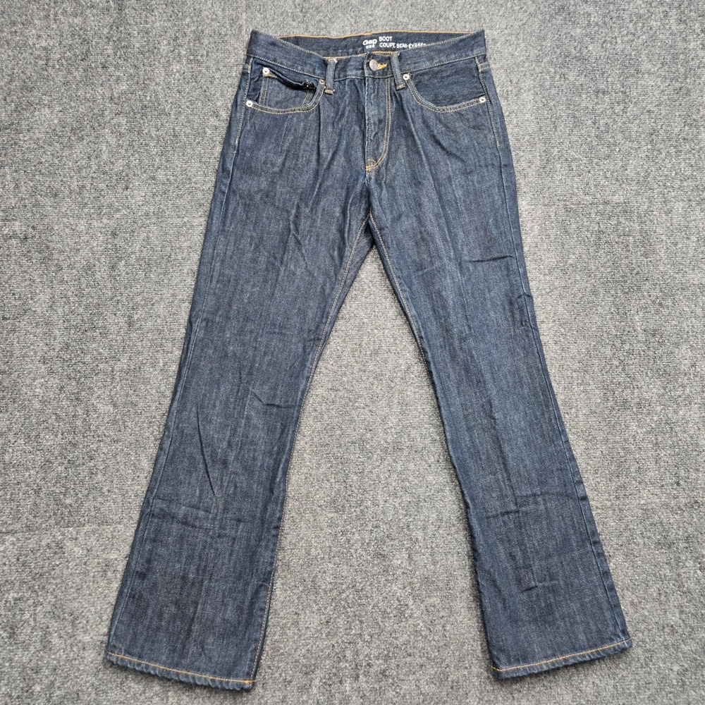 Gap Boot Cut Jeans Mens Size 29x30 Dark Wash Denim 100% Cotton 5-Pocket Classic